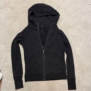 lululemon athletica Black Hooded Full-Zip Bomber Jacket